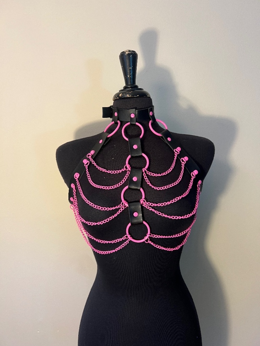 Daisy Corsets Black and Hot Pink Harness